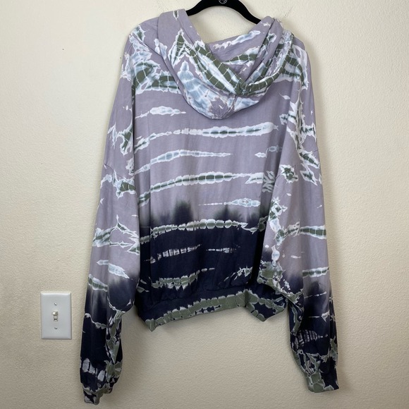 Young Fabulous & Broke Grey Tie Dye Oversized Hoodie - Picture 4 of 7